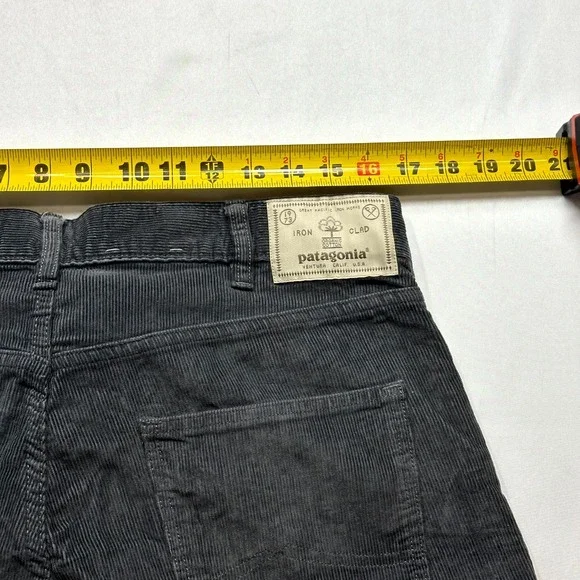 Patagonla Straight Pants Mens Size 32x32 Gray Cotton Corduroy 5-Pocket Outdoor